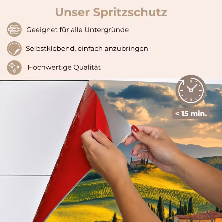 Toscane - Landschap - Wijngaarden keuken achterwand spatscherm klein -spatscherm_DE