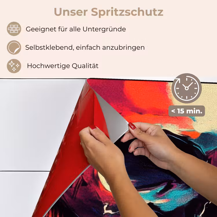 Schedel - Abstract - Rood - Blauw - Graffiti keuken achterwand spatscherm klein -spatscherm_DE