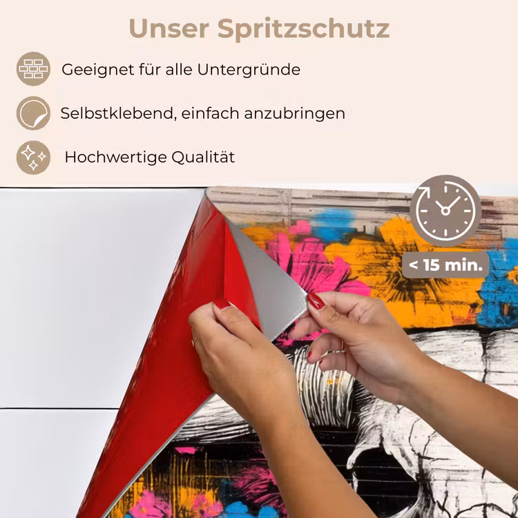 Schedel - Bloemen - Graffiti keuken achterwand spatscherm klein -spatscherm_DE