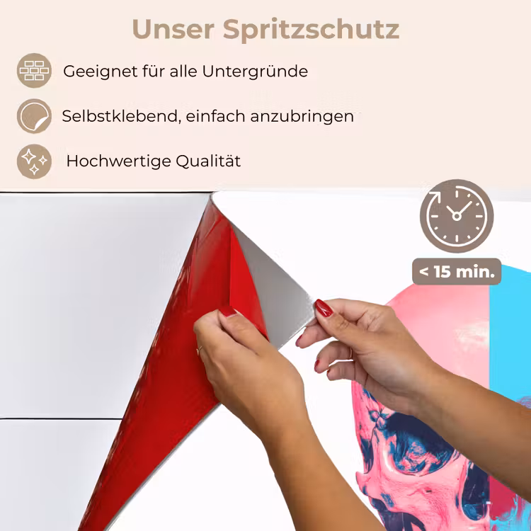Schedel - Grafisch - Roze - Verdeeld keuken achterwand spatscherm klein -spatscherm_DE