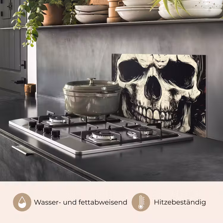 Schedel - Kettingen - Rood keuken achterwand spatscherm klein -usp_DE