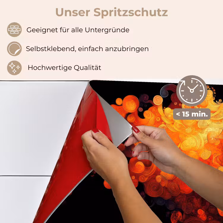 Schedel - Oranje - Zijaanzicht - Vlammen keuken achterwand spatscherm klein -spatscherm_DE
