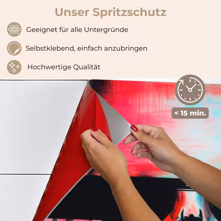 Schedels - Glitch - Cyberpunk keuken achterwand spatscherm klein -spatscherm_DE