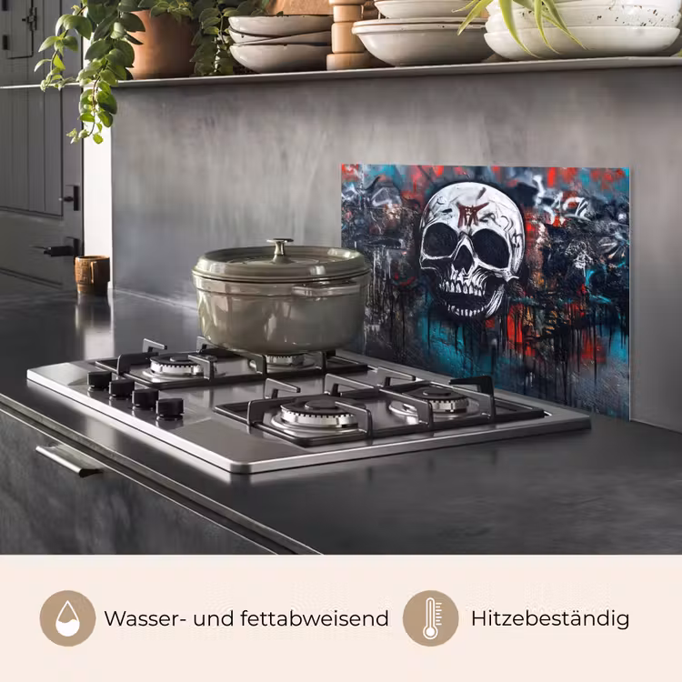 Schedels - Graffiti - Abstract keuken achterwand spatscherm klein -usp_DE