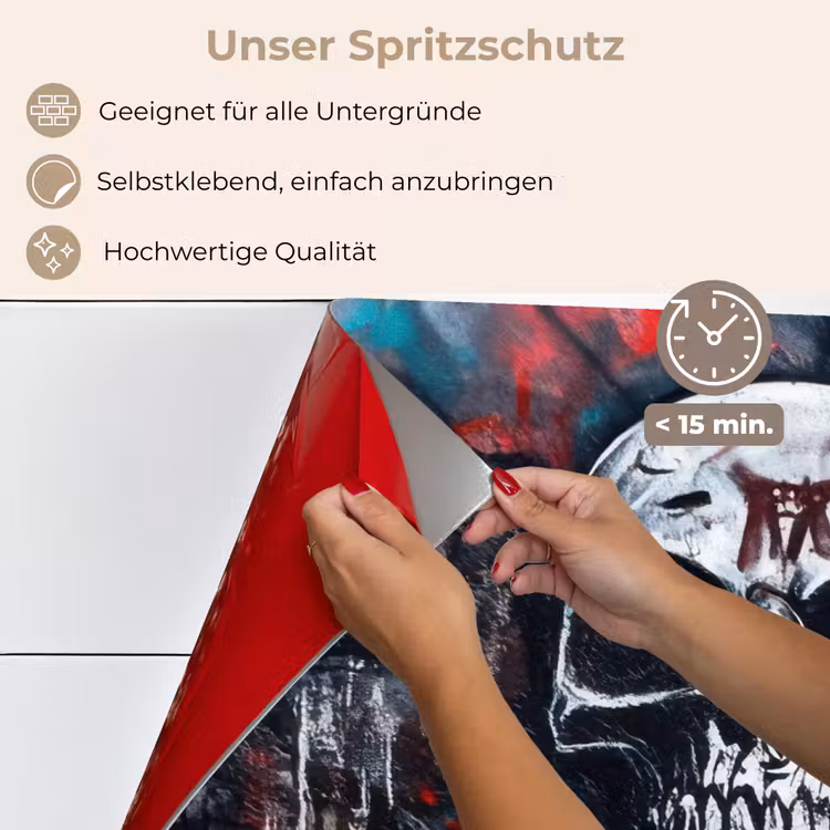 Schedels - Graffiti - Abstract keuken achterwand spatscherm klein -spatscherm_DE