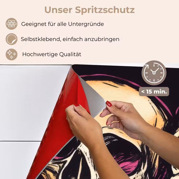 Schedels - Graffiti - Neon keuken achterwand spatscherm klein -spatscherm_DE