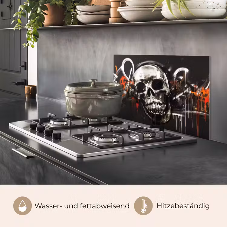 Schedels - Kunst - Donker - Rood keuken achterwand spatscherm klein -usp_DE