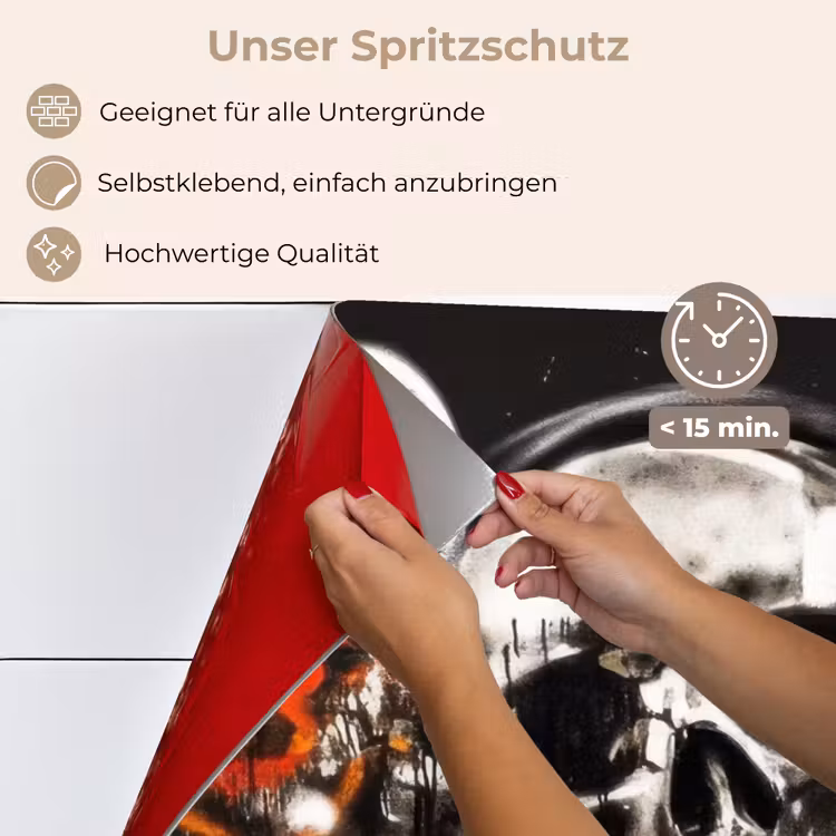 Schedels - Kunst - Donker - Rood keuken achterwand spatscherm klein -spatscherm_DE