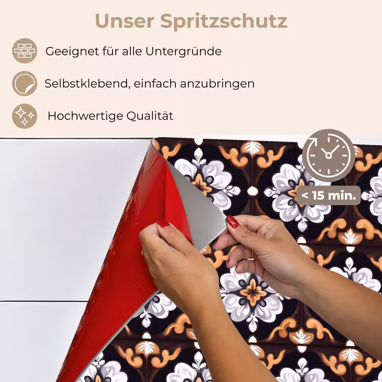 traditioneel - Element - Kleurrijk keuken achterwand spatscherm klein 900 -spatscherm_DE