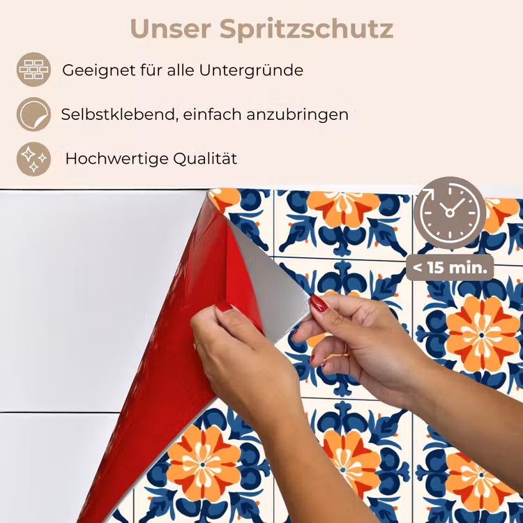 Traditioneel - Tegel - Oranje keuken achterwand spatscherm klein 900 -spatscherm_DE