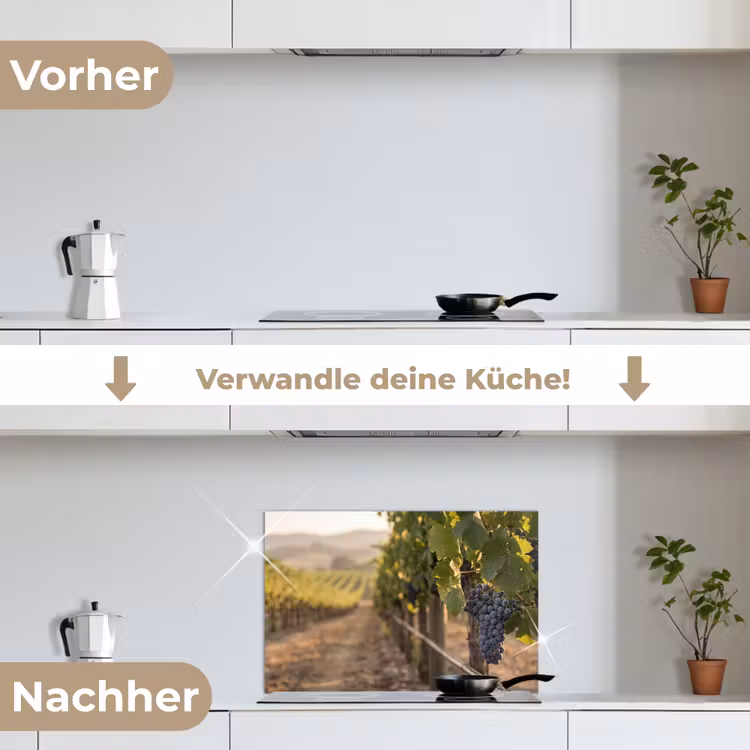 Druiven - Wijngaard - Zonlicht keuken achterwand spatscherm klein -voor_na_DE