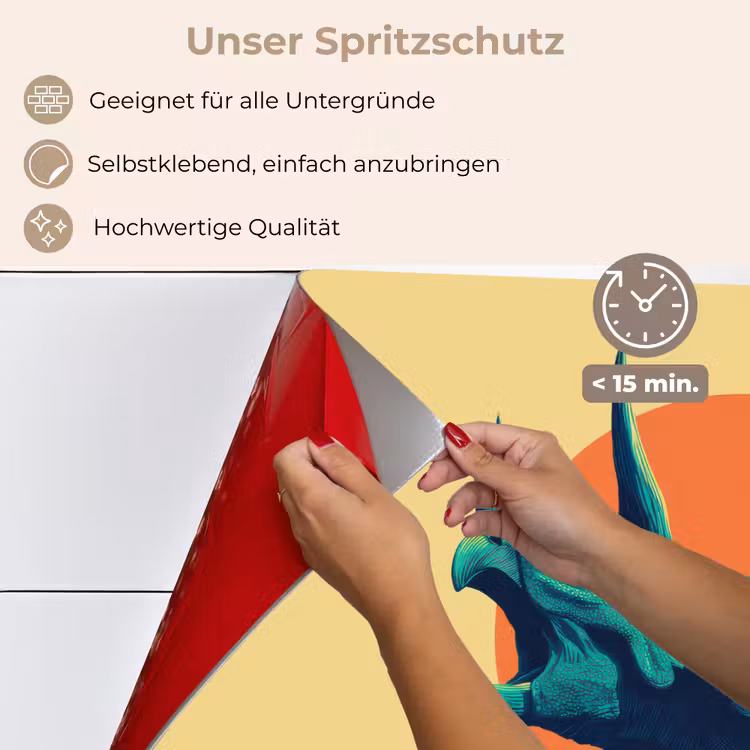 Triceratops - Cirkel - Oranje - Hoorns keuken achterwand spatscherm klein -spatscherm_DE