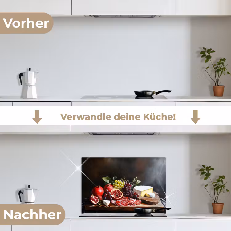 Borrelplank - Stilleven - Vintage keuken achterwand spatscherm klein -voor_na_DE