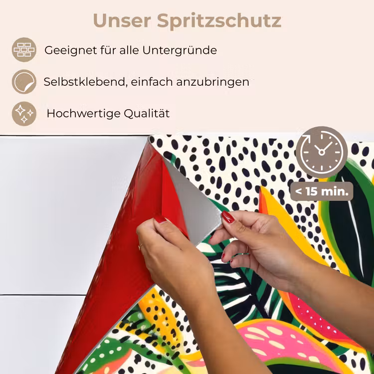 Tropisch - Bladeren - Zwart - wit keuken achterwand spatscherm klein -spatscherm_DE