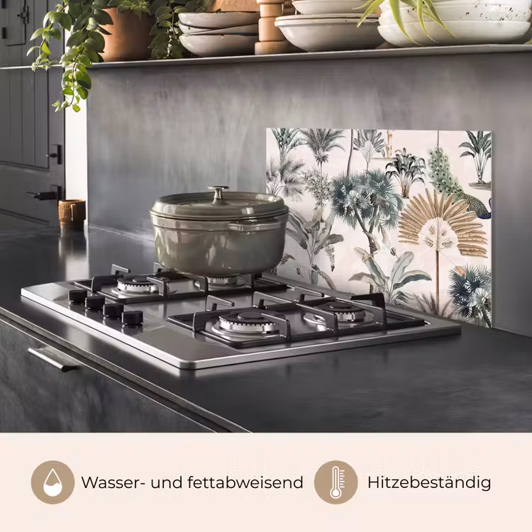 Tropisch - Bomen - Bladeren - Jungle keuken achterwand spatscherm klein -usp_DE