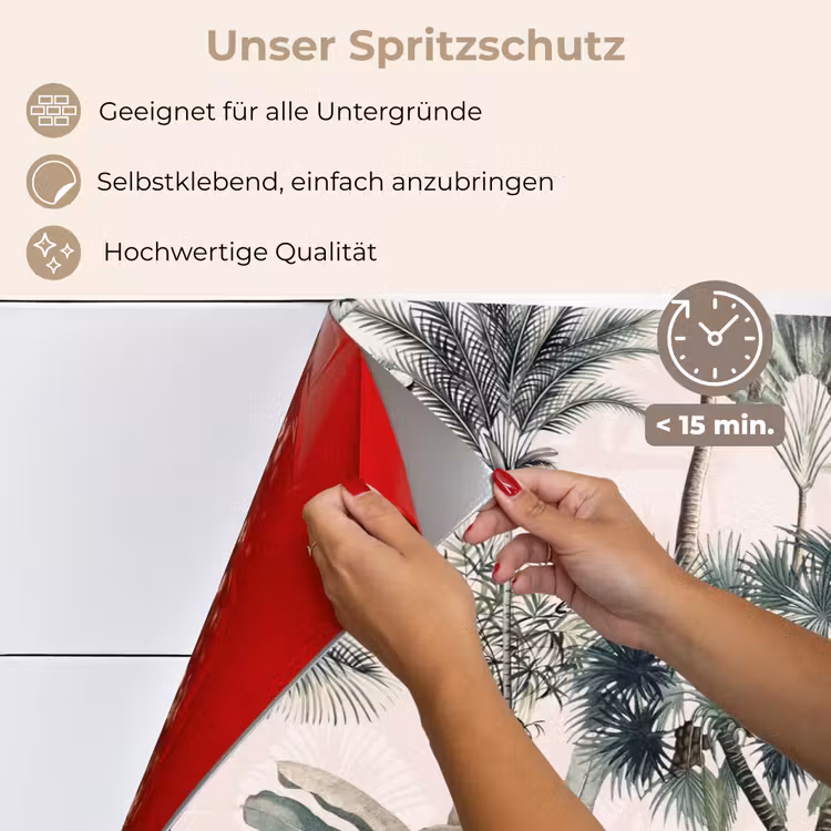 Tropisch - Bomen - Bladeren - Jungle keuken achterwand spatscherm klein -spatscherm_DE
