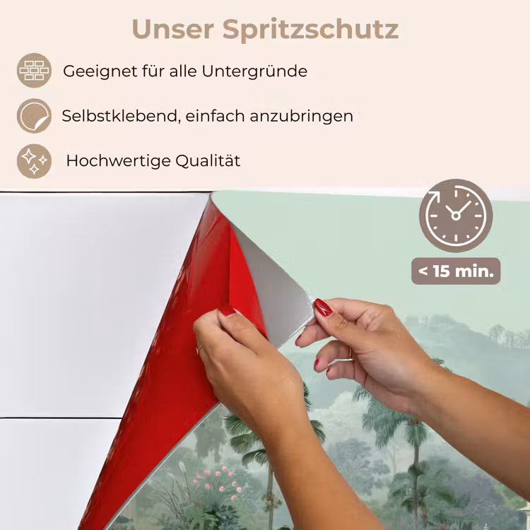 Tropische tuin - Koepelgebouw - Bloemen keuken achterwand spatscherm klein -spatscherm_DE