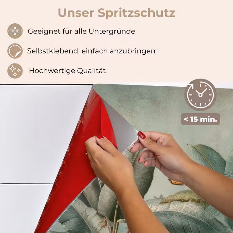 Tropisch bladerdek - Vlinders - groen - Bruin keuken achterwand spatscherm klein -spatscherm_DE