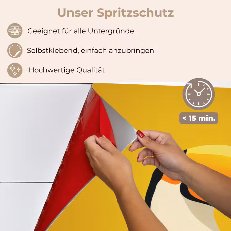Toekan - Minimalistisch - Snavel - Oranje keuken achterwand spatscherm klein -spatscherm_DE