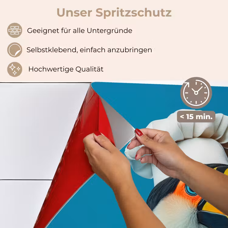 Toekan - Papegaai - Vogel - Koksmuts keuken achterwand spatscherm klein -spatscherm_DE