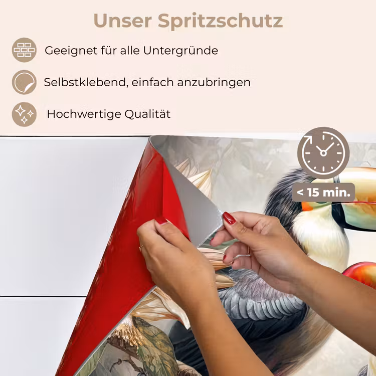 Toekan - Vogels - Bloemen - Jungle keuken achterwand spatscherm klein -spatscherm_DE