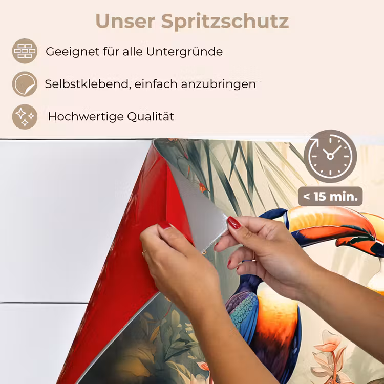Toekan - Vogels - Bloemen - Natuur - Jungle keuken achterwand spatscherm klein -spatscherm_DE
