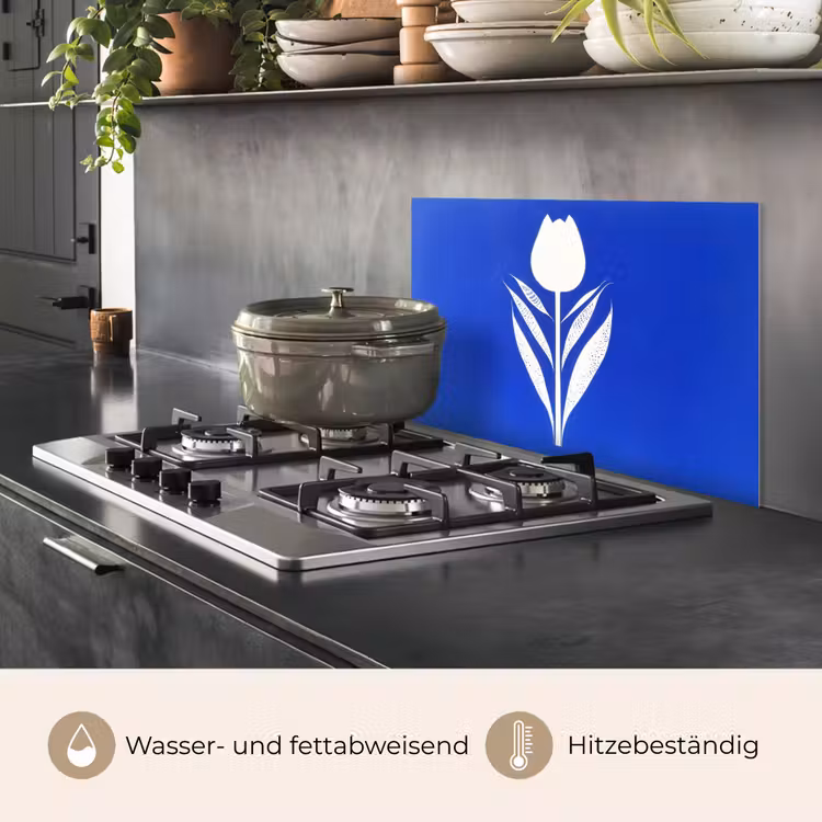 Tulp - Minimalistisch - Bladeren - Wit keuken achterwand spatscherm klein -usp_DE