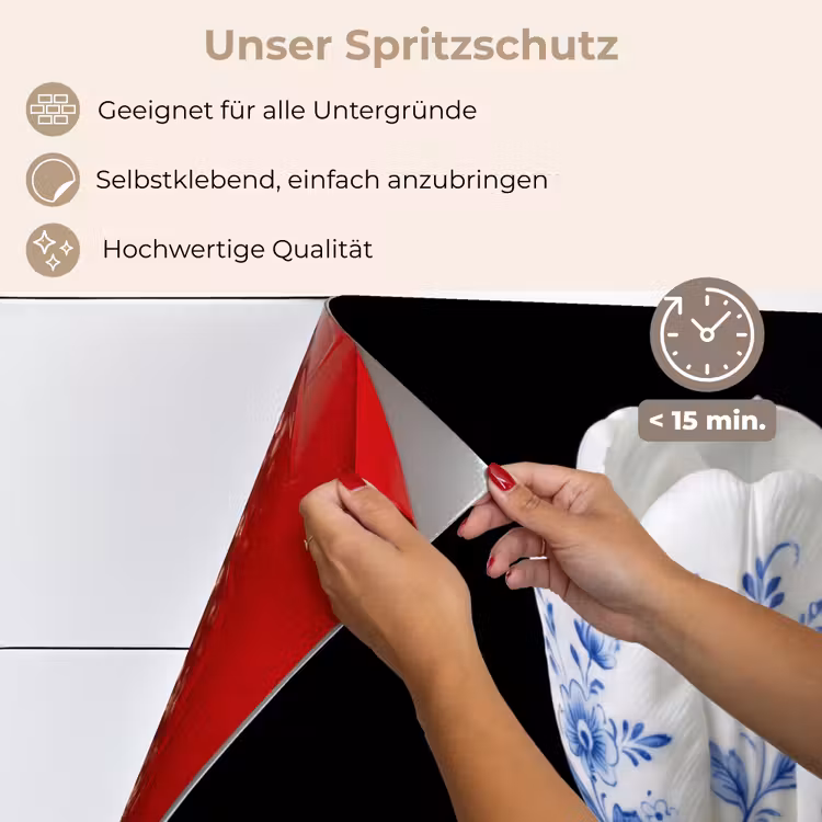 Tulp - Patroon - Blauw keuken achterwand spatscherm klein -spatscherm_DE