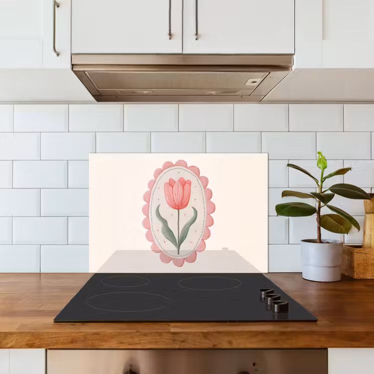 Tulp - Lijst - Ovaal - Illustratie keuken achterwand spatscherm klein -sfeer2