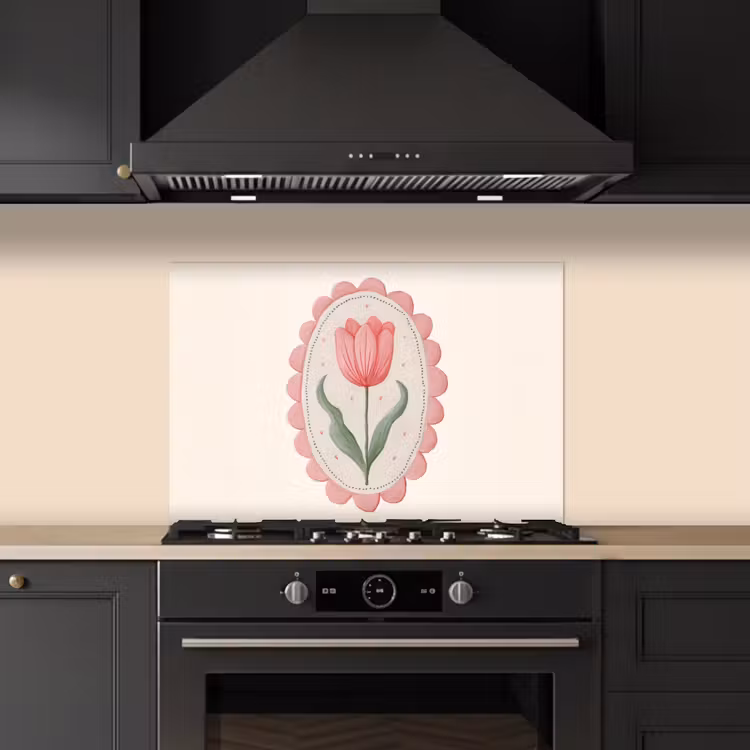 Tulp - Lijst - Ovaal - Illustratie keuken achterwand spatscherm klein -sfeer1