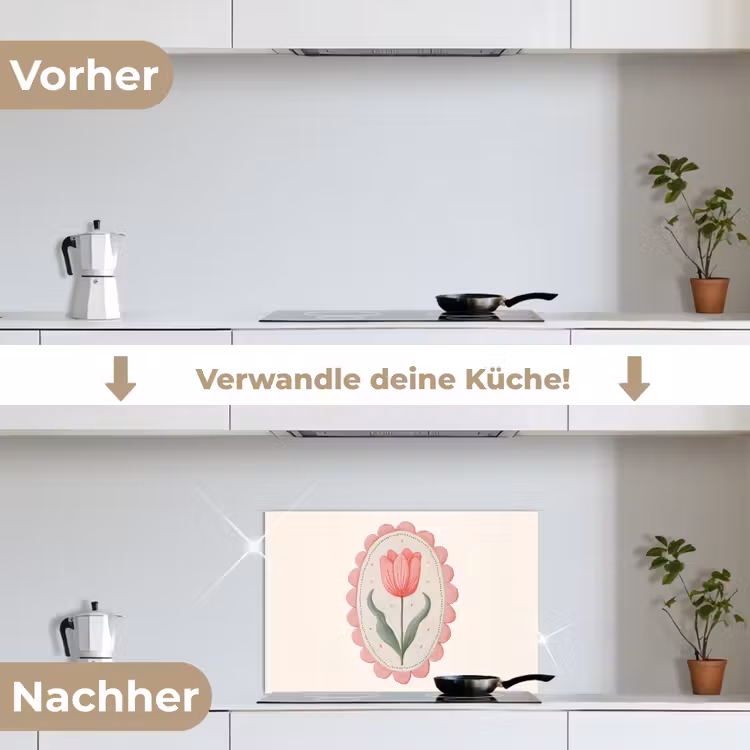 Tulp - Lijst - Ovaal - Illustratie keuken achterwand spatscherm klein -voor_na_DE