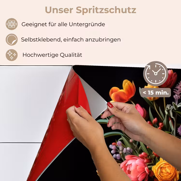 Tulpen - Bessen - Boeket - Vaas keuken achterwand spatscherm klein -spatscherm_DE
