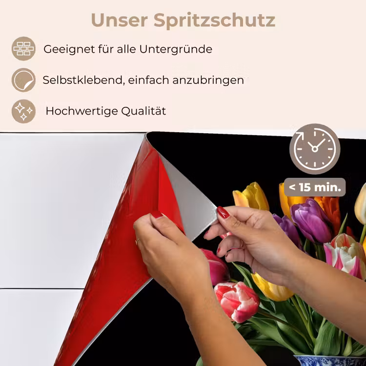 Tulpen - Kleuren - Hout - Vaas keuken achterwand spatscherm klein -spatscherm_DE