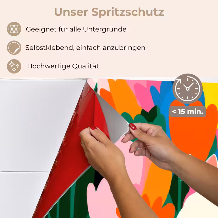 Tulpen - Kat - Kleurrijk keuken achterwand spatscherm klein -spatscherm_DE