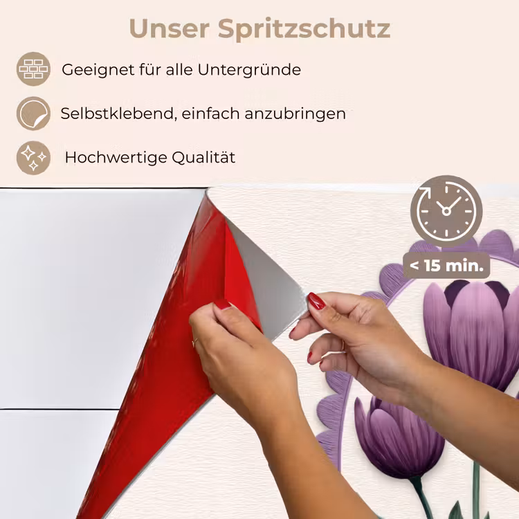 Tulpen - Paars - Lijst - Bladeren keuken achterwand spatscherm klein -spatscherm_DE