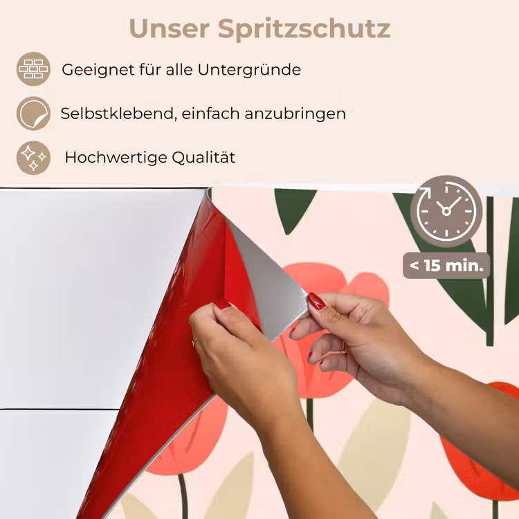 Tulpen - Modern - Roze keuken achterwand spatscherm klein -spatscherm_DE