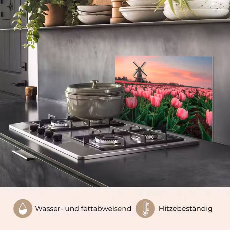 Tulpen - Molen - Nederland keuken achterwand spatscherm klein -usp_DE
