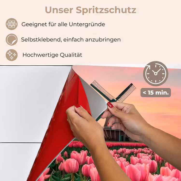 Tulpen - Molen - Nederland keuken achterwand spatscherm klein -spatscherm_DE