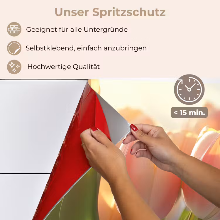 Tulpen - Roze - Zonnestralen keuken achterwand spatscherm klein -spatscherm_DE