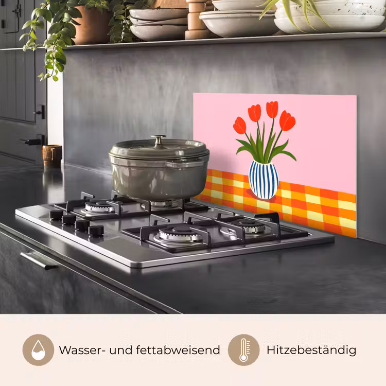 Tulpen - Roze - Vaas keuken achterwand spatscherm klein -usp_DE