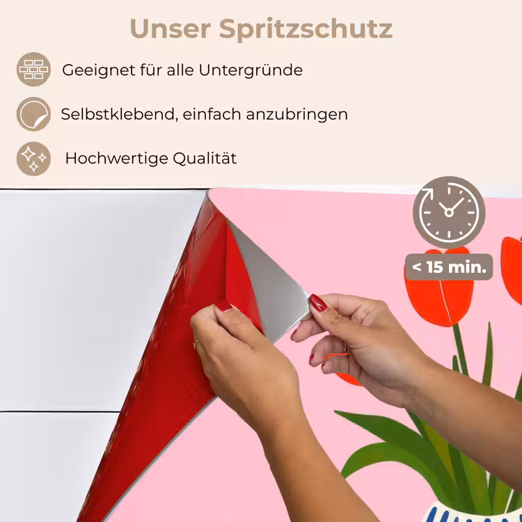 Tulpen - Roze - Vaas keuken achterwand spatscherm klein -spatscherm_DE