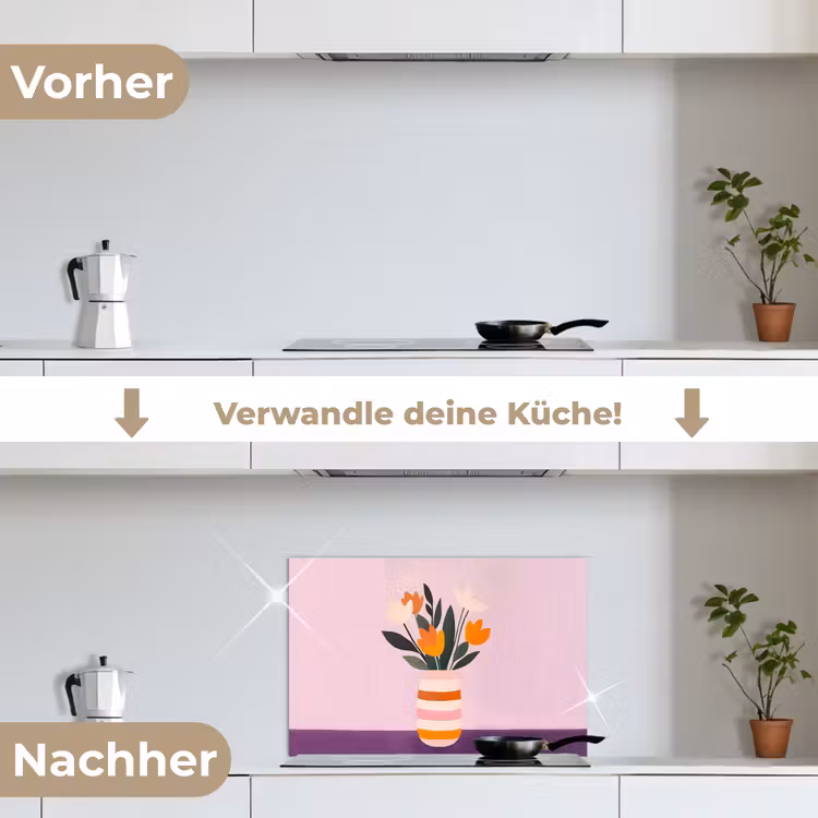 Tulpen - Vaas - Strepen - Paars keuken achterwand spatscherm klein -voor_na_DE