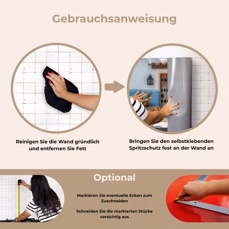 Deur - Manden - Planten keuken achterwand spatscherm klein -gebruiksaanwijzing_DE