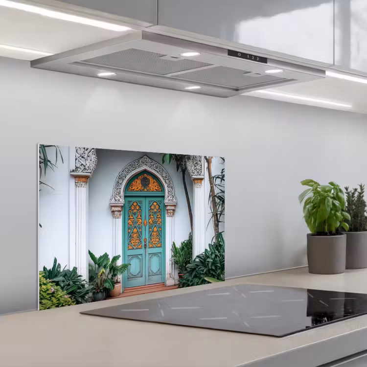 Deur - Patronen - Planten keuken achterwand spatscherm klein -3d_schuin