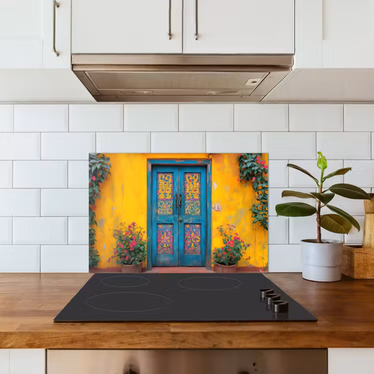 Deuren - Kleurrijk - Planten keuken achterwand spatscherm klein -sfeer2