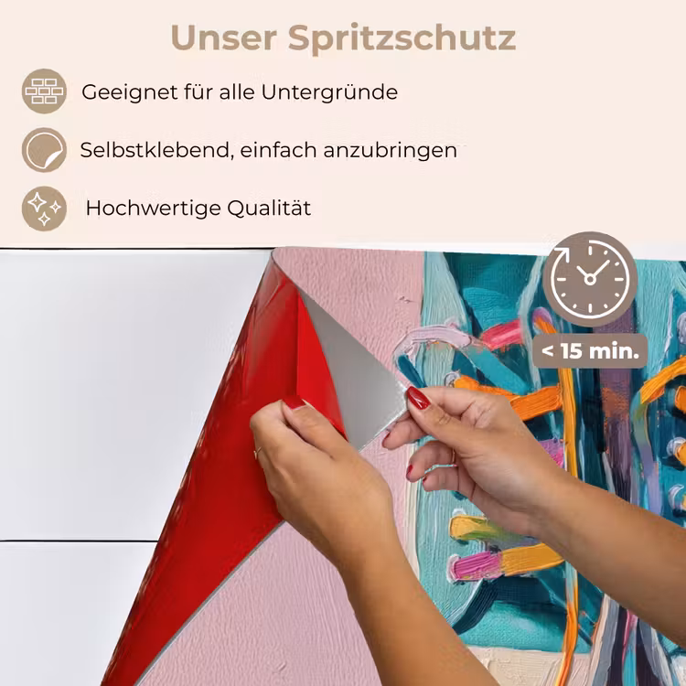 Sneakers - Veters - Kleurrijk - Schaduw keuken achterwand spatscherm klein -spatscherm_DE