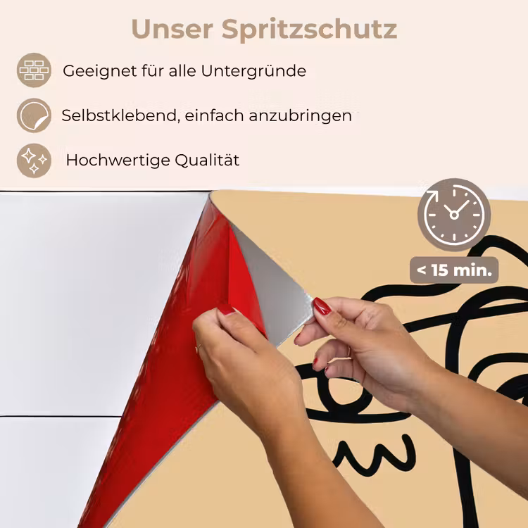 Overlappende profielen - Lichtbruin - Zwart keuken achterwand spatscherm klein -spatscherm_DE