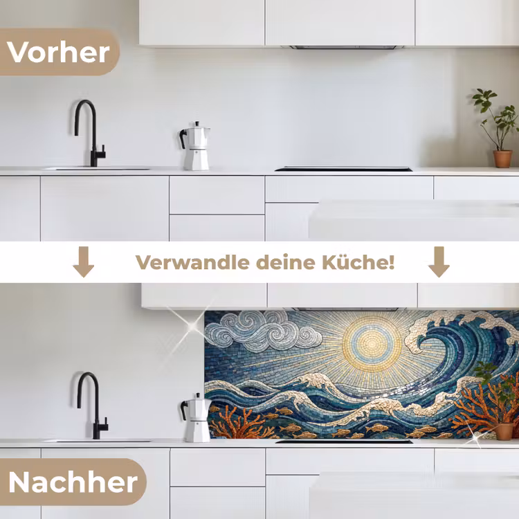 Onderwater - Koraal - Vis - Natuur - Kunst keuken achterwand 2 middel -voor-na_DE