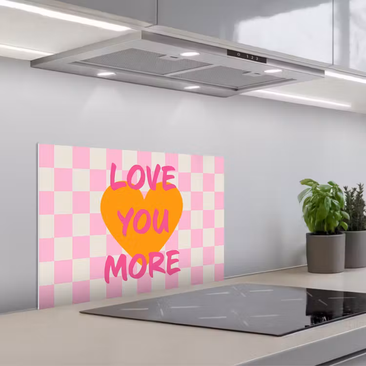 Küchenrückwand - Valentinstag - Liebe - Rosa - Orange