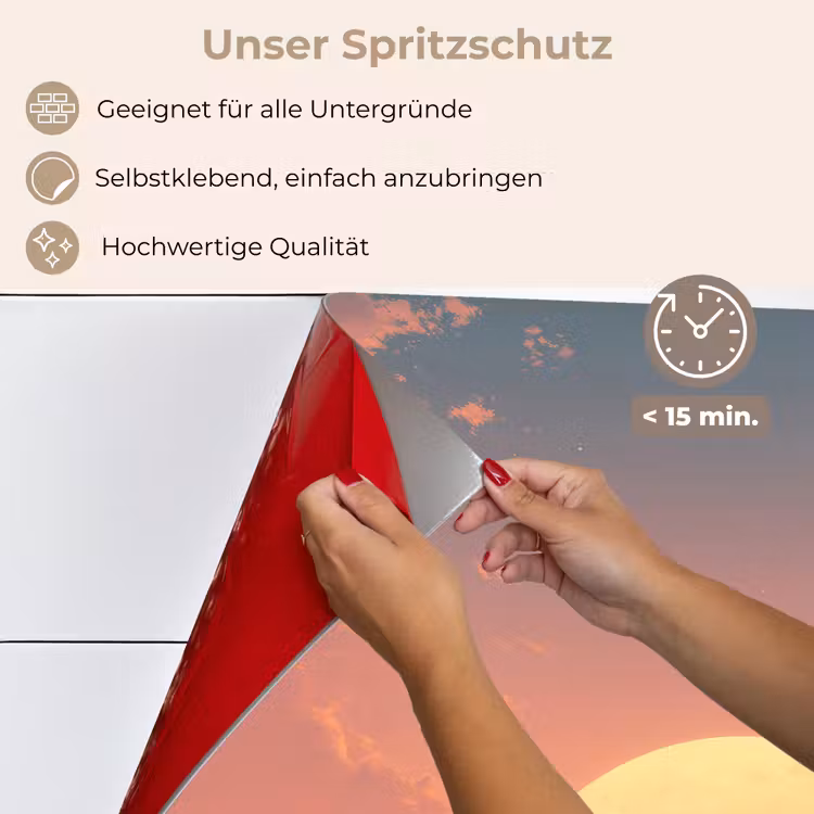 Busje - Kat - Zonsondergang - Oranje keuken achterwand spatscherm klein -spatscherm_DE
